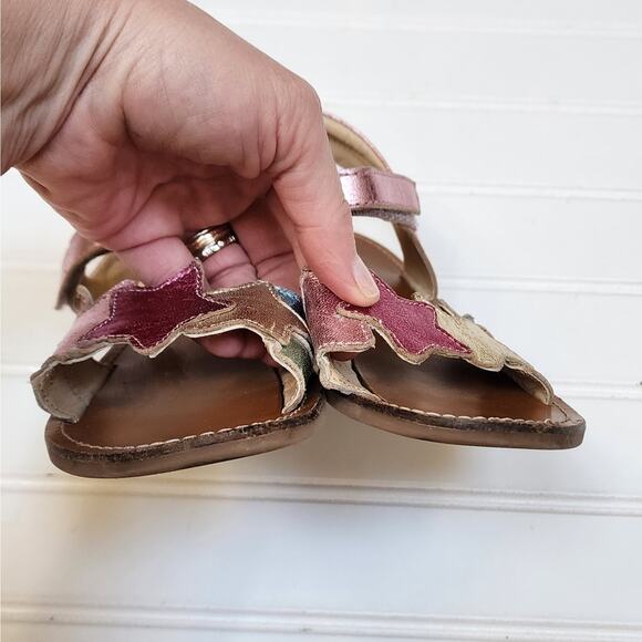 Mini Boden Girls Metallic Star Sandals Size 1 Metallic Pink - Picture 8 of 11